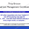 Email List Management Certification – Troy Ericson