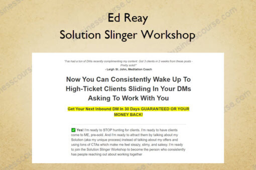 Solution Slinger Workshop – Ed Reay