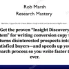 Research Mastery – Rob Marsh Research Mastery – Rob Marsh
