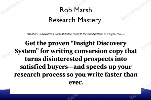 Research Mastery – Rob Marsh Research Mastery – Rob Marsh
